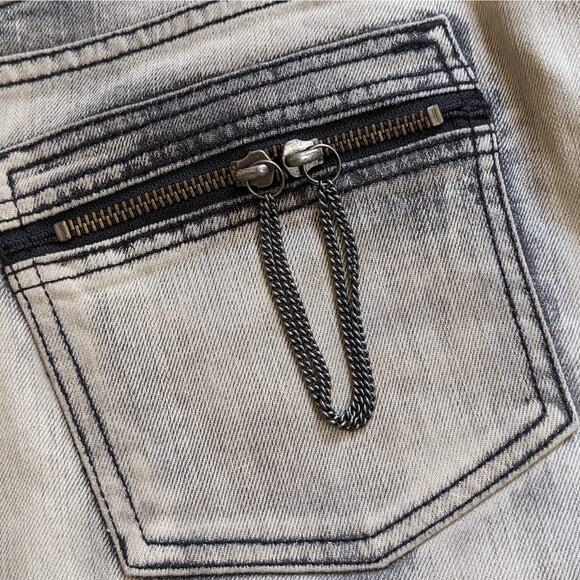 London Jean jeans whitewashed back pocket zippers size 12 - Picture 6 of 9